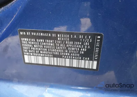 2024 Volkswagen Jetta 1.5T Se from USA, damaged, VIN 3VW7M7BU5RM034504